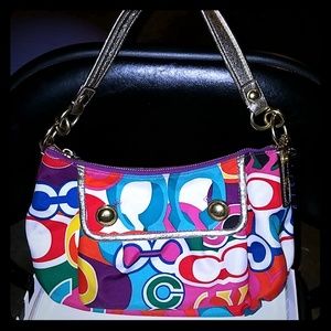 Authintic Bright Multi Color Coach purse